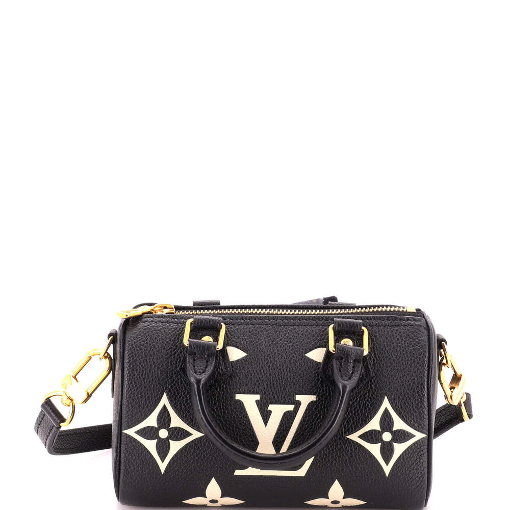 Louis Vuitton Nano Speedy Bandouliere NM Bag Bicolor Monogram Empreinte Giant